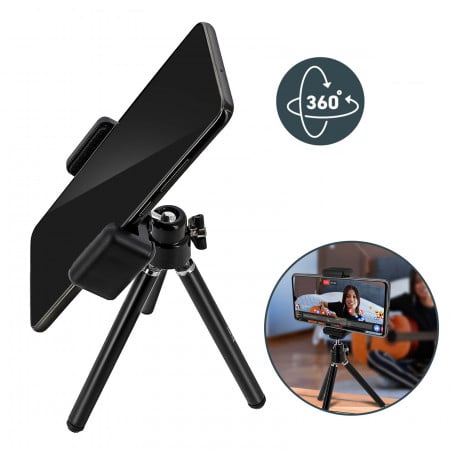 Treppiede Portatile Universale per Smartphone e Fotocamere - Techly I-TRIPOD-UN