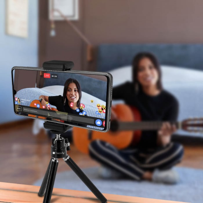 Treppiede Portatile Universale per Smartphone e Fotocamere - Techly I-TRIPOD-UN