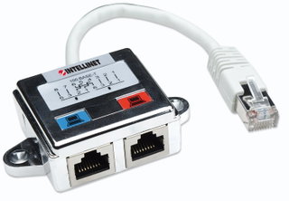 UTP/FTP Cat5e Network Cable Splitter Cable Economizer - Intellinet I-UAD ADAP-C2