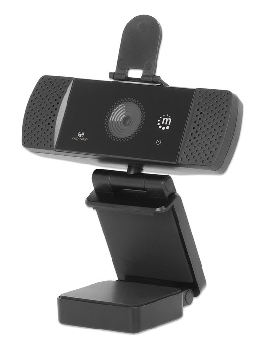 USB QHD 1440p Webcam Noise Cancellation - Manhattan I-WEBCAM-549