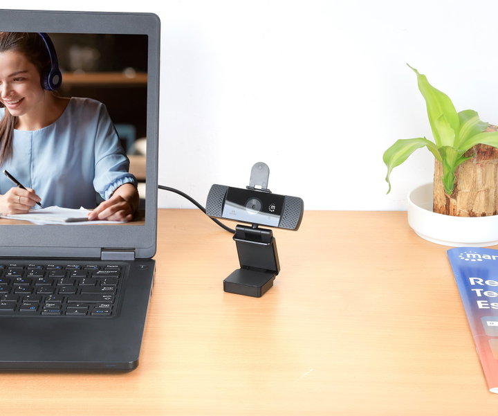 USB QHD 1440p Webcam Noise Cancellation - Manhattan I-WEBCAM-549