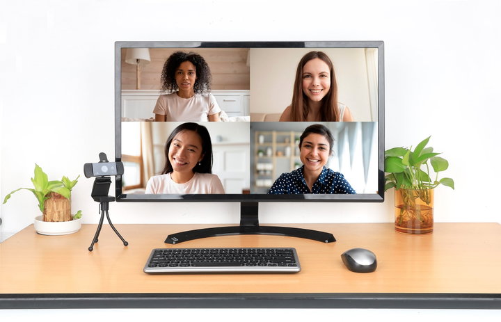 USB QHD 1440p Webcam Noise Cancellation - Manhattan I-WEBCAM-549