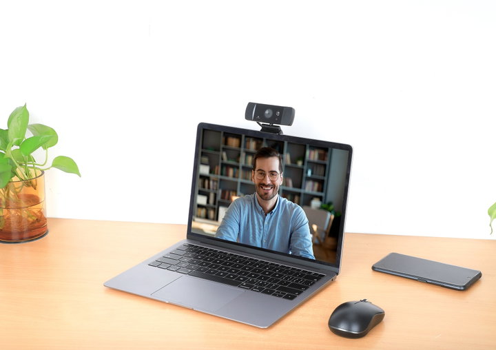 USB QHD 1440p Webcam Noise Cancellation - Manhattan I-WEBCAM-549
