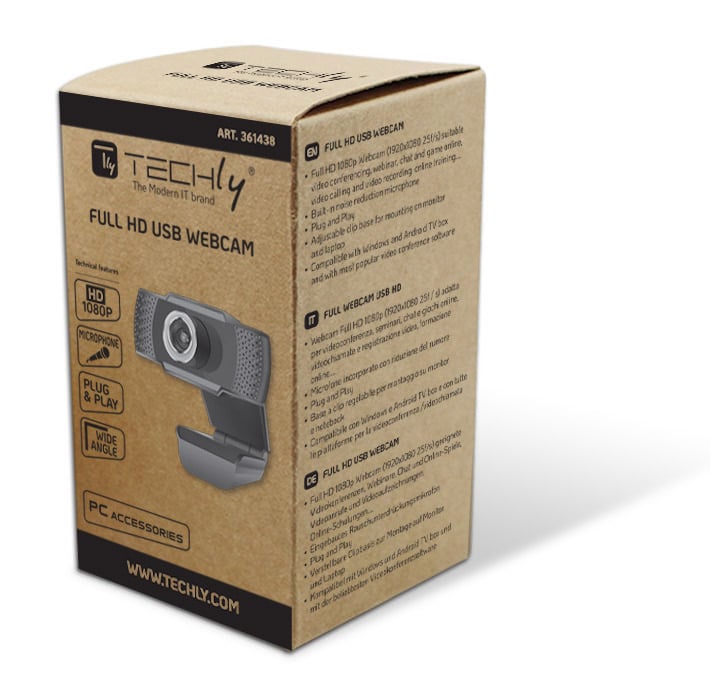 USB Full HD Webcam 1080p with Noise Reduction and Auto Focus - Techly I-WEBCAM-60T