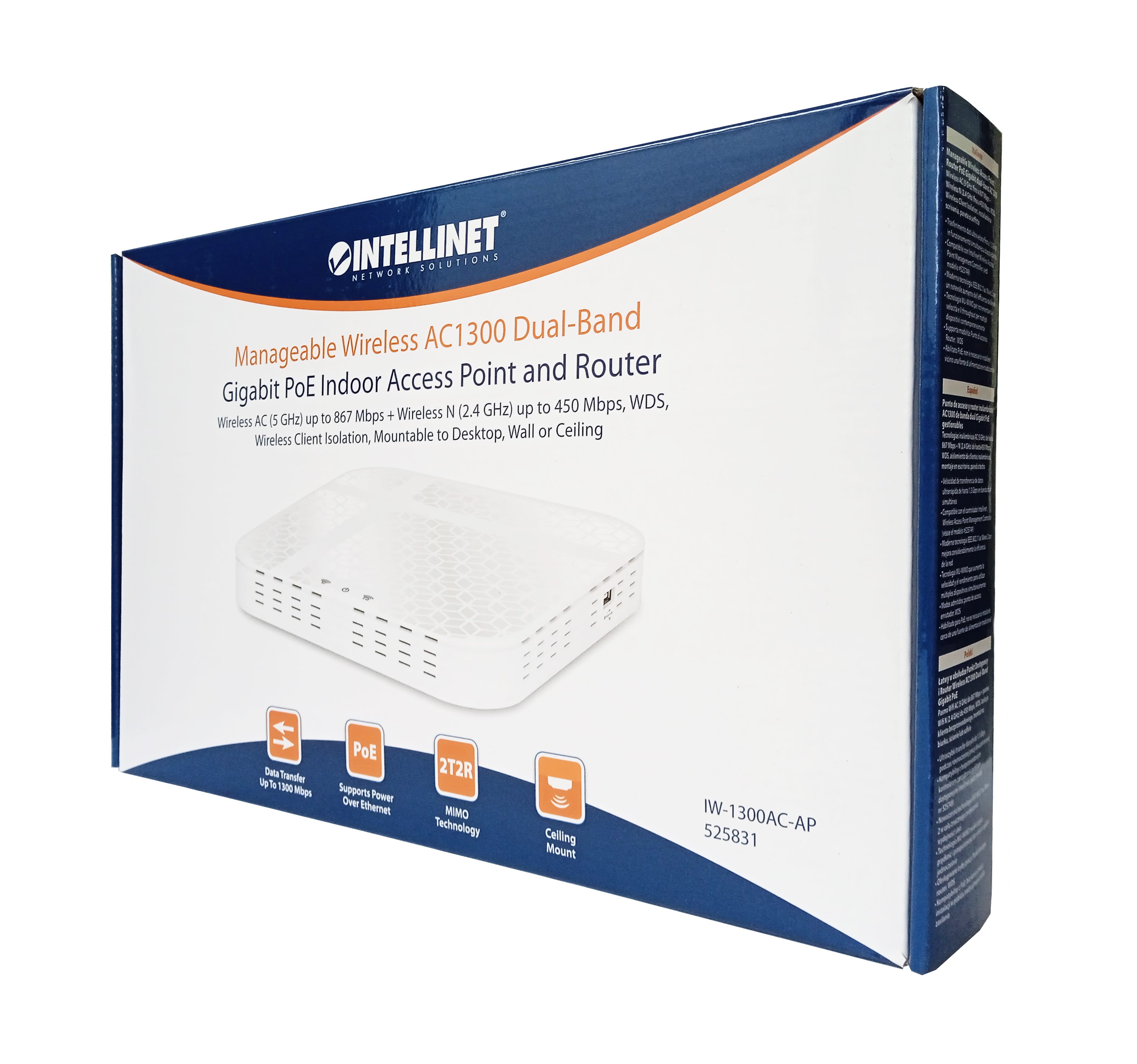 Wireless Access Point / Router PoE Gigabit dual-band AC 1300 - Intellinet I-WL-ACCESS- 1300