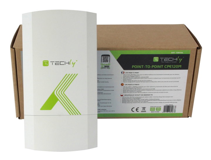 CPE Punto-Punto 300Mbps a 2.4GHz 8dBi - Techly I-WL-CPE120