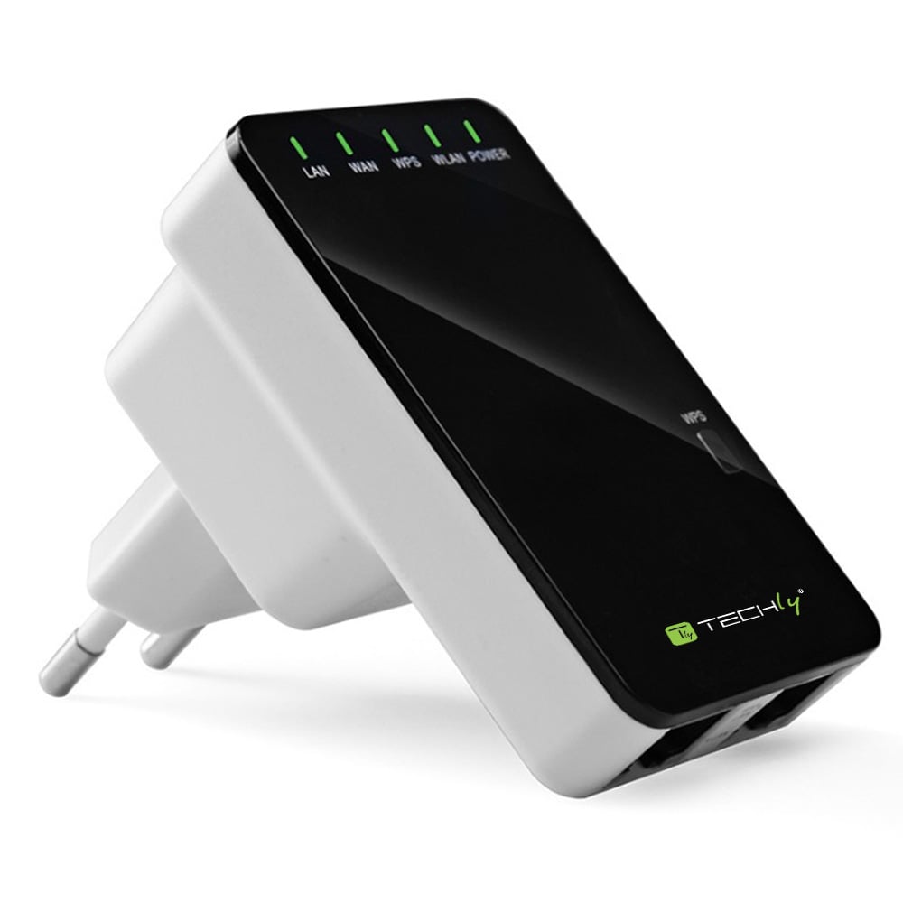 Ripetitore Router Wireless 300N da Muro Repeater2 - Techly I-WL-REPEATER2