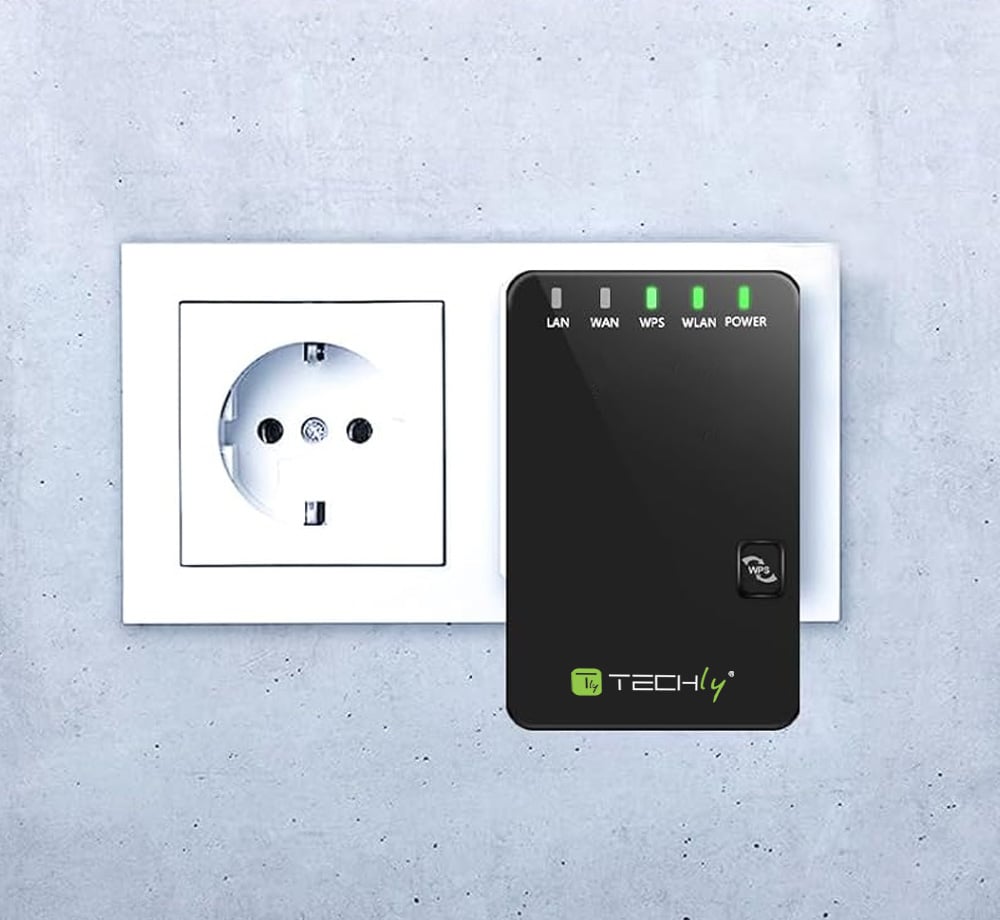 Ripetitore Router Wireless 300N da Muro Repeater2 - Techly I-WL-REPEATER2