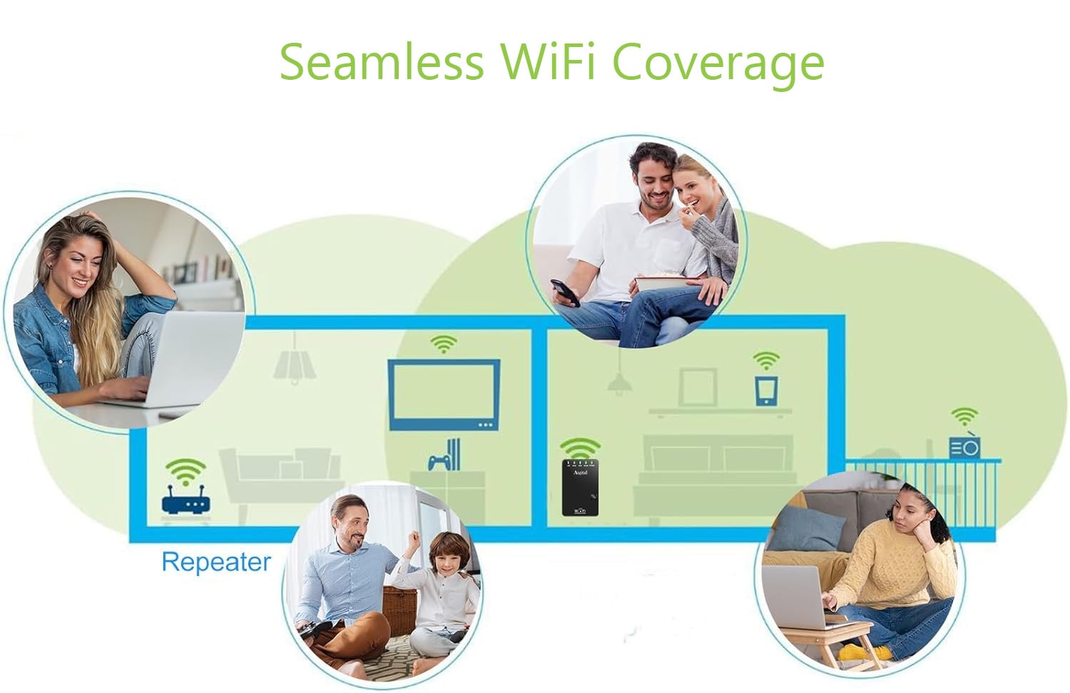Ripetitore Router Wireless 300N da Muro Repeater2 - Techly I-WL-REPEATER2