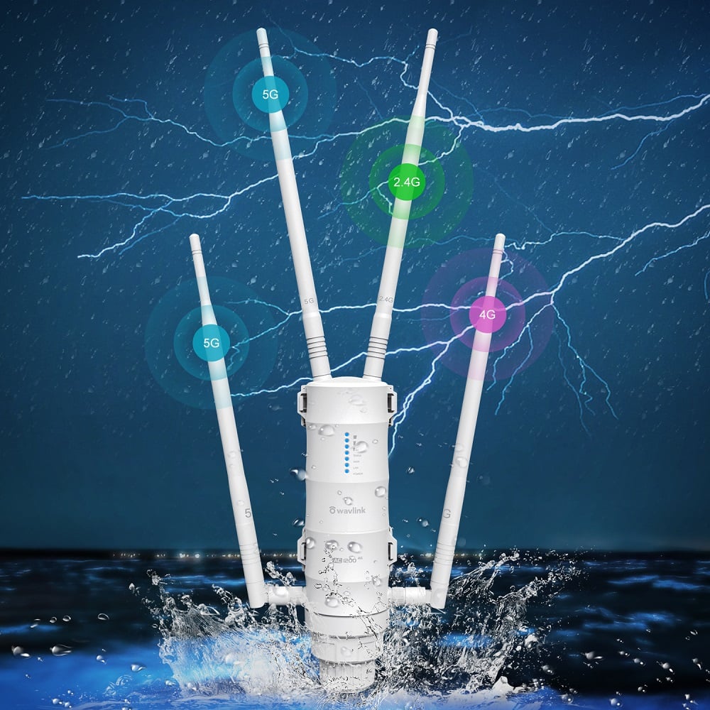 Router Esterno WiFi SIM 4G Slot SIM AC1200/4G LTE con POE Passivo Dual Band - Wavlink I-WL2-AC12