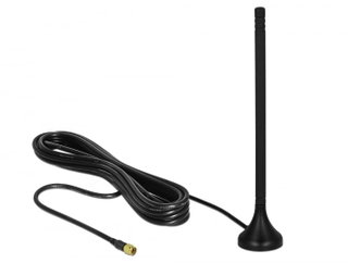 Antenna LTE omnidirezionale fissa SMA 3-5 dBi 12.5 cm cavo RG-174 A/U 3 m - Delock I-WL2-ANT35