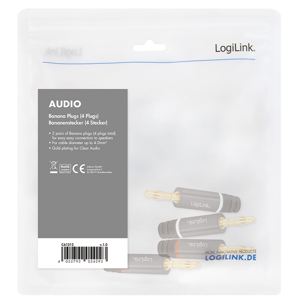 Spina a Banana 2 coppie (2x2 connettori) - Logilink IADAP 25-SB-G4