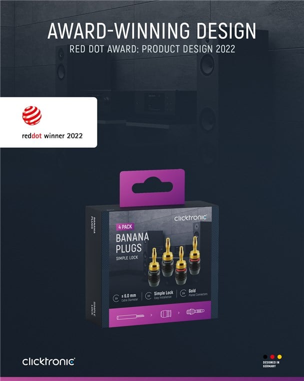 Connettore a Banana SimpleLock 6.0 mm² 2 coppie (2x2 connettori) - Clicktronic IADAP 25-SB-G6
