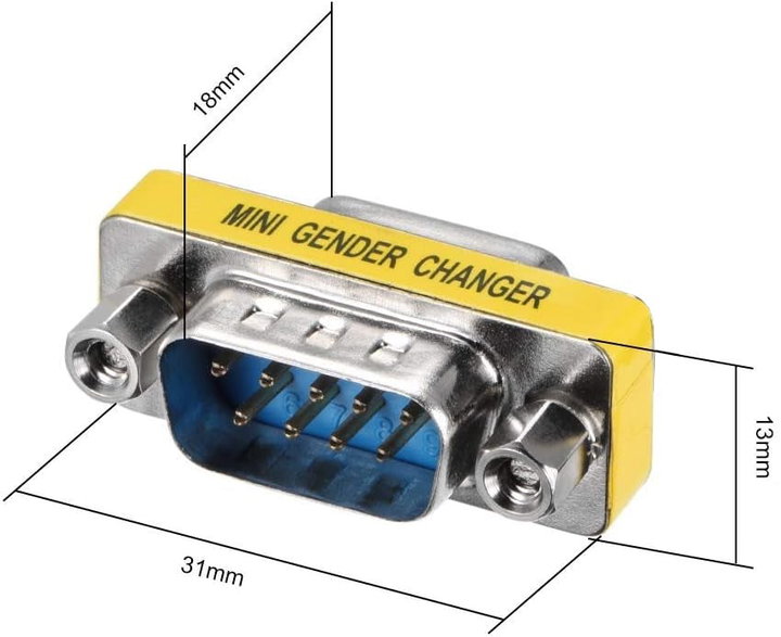 Mini Gender Changer Standard DB 9 Pin M/M - Manhattan IADAP 734-09