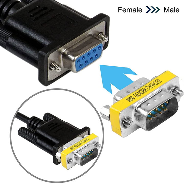 Mini Gender Changer Standard DB 9 Pin M/M - Manhattan IADAP 734-09