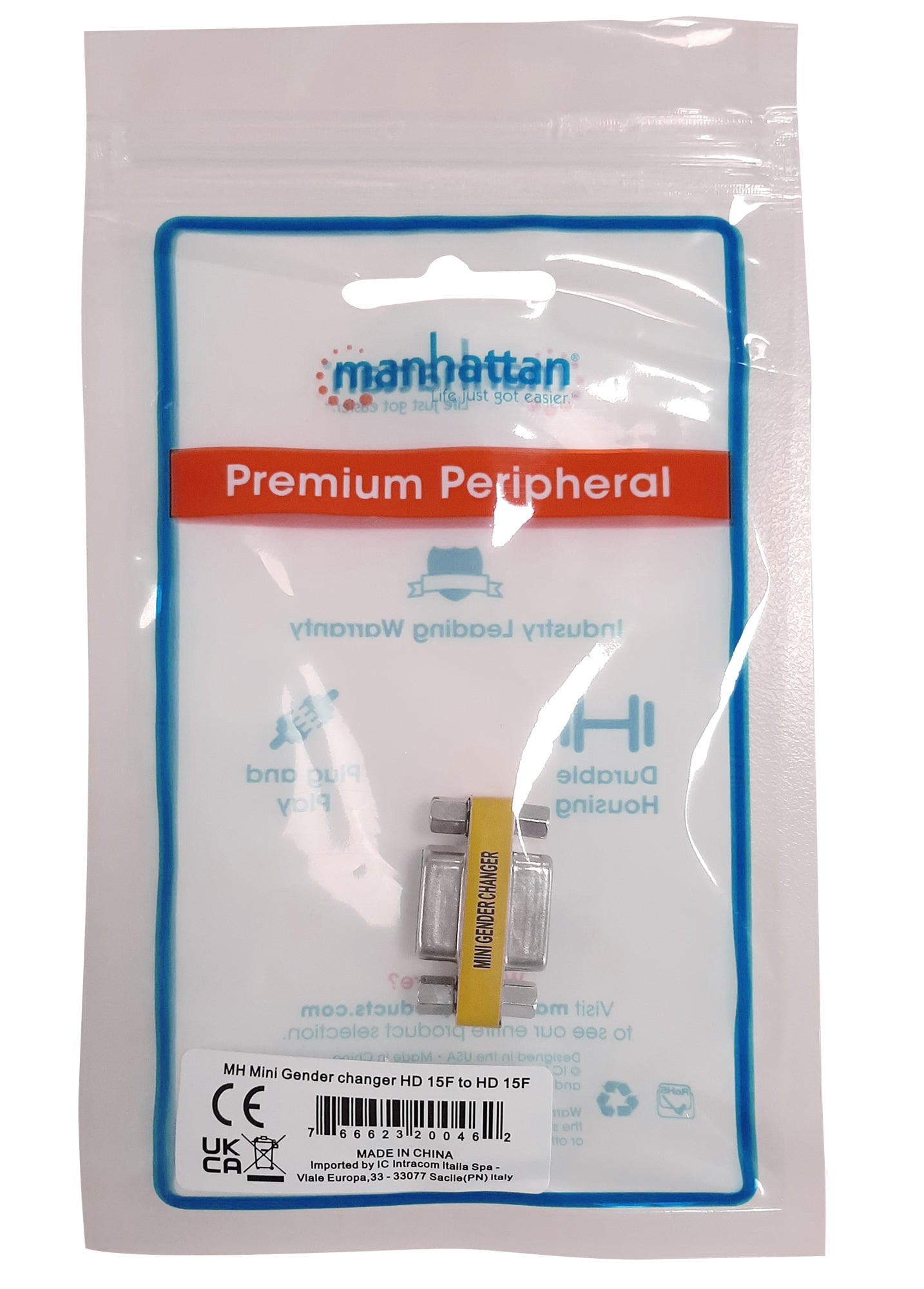 Mini Gender Changer Standard DB 9 Poli F/F - Manhattan IADAP 735 - 09