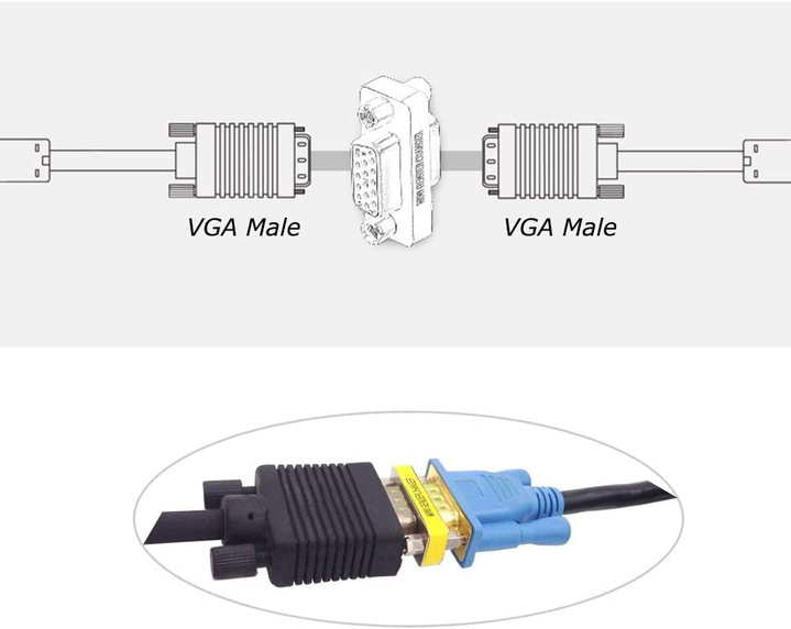Mini Gender Changer VGA DB 15 Pin HD F/F - Manhattan IADAP 735-15HD