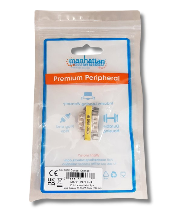 Gender Changer D-SUB 9 pin M/F Null Modem - Manhattan IADAP 736-09N