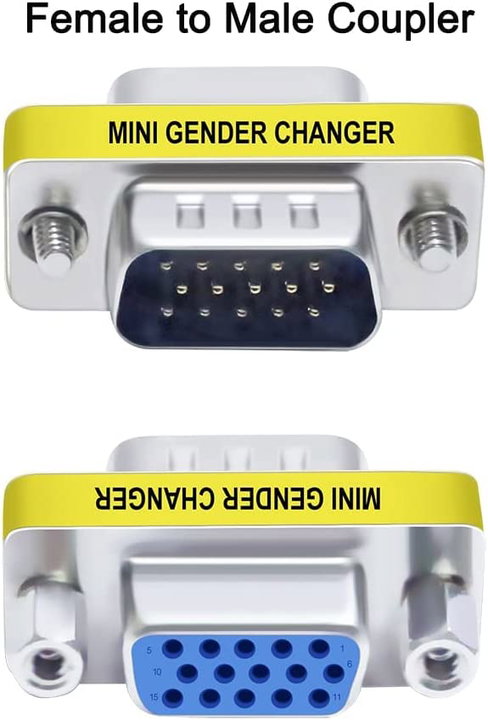 Mini Gender Changer VGA DB 15 Pin HD M/F - Manhattan IADAP 736-15HD