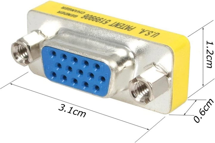 Mini Gender Changer VGA DB 15 Pin HD M/F - Manhattan IADAP 736-15HD