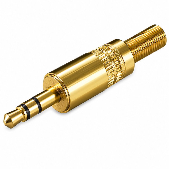 Audio connector 3.5mm M stereo gold-plated - Goobay IADAP AU-35-M