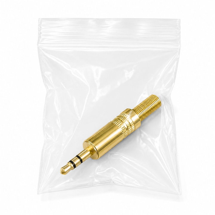 Audio connector 3.5mm M stereo gold-plated - Goobay IADAP AU-35-M