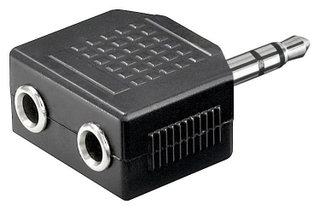 Audio adapter 3.5mm stereo 1M/2F - Goobay IADAP AU-3M23F