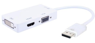 3 in 1 DisplayPort 1.2 to HDMI/DVI/VGA Adapter - Techly IADAP DP-COMBOF2