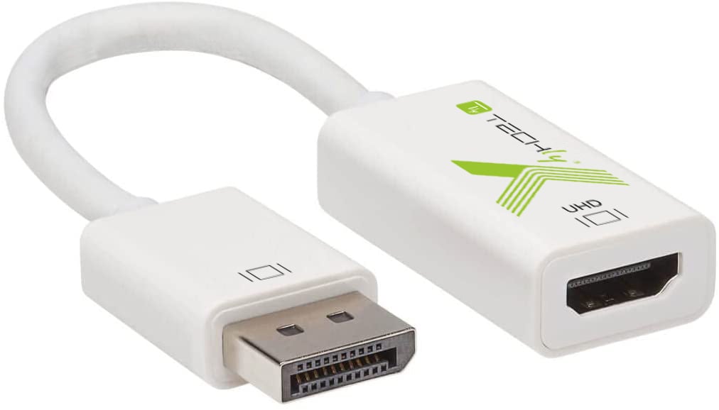 Adattatore Attivo Displayport 1.2 Maschio HDMI Femmina 4K 60Hz 15 cm Bianco - Techly IADAP DP-HDMI2F60