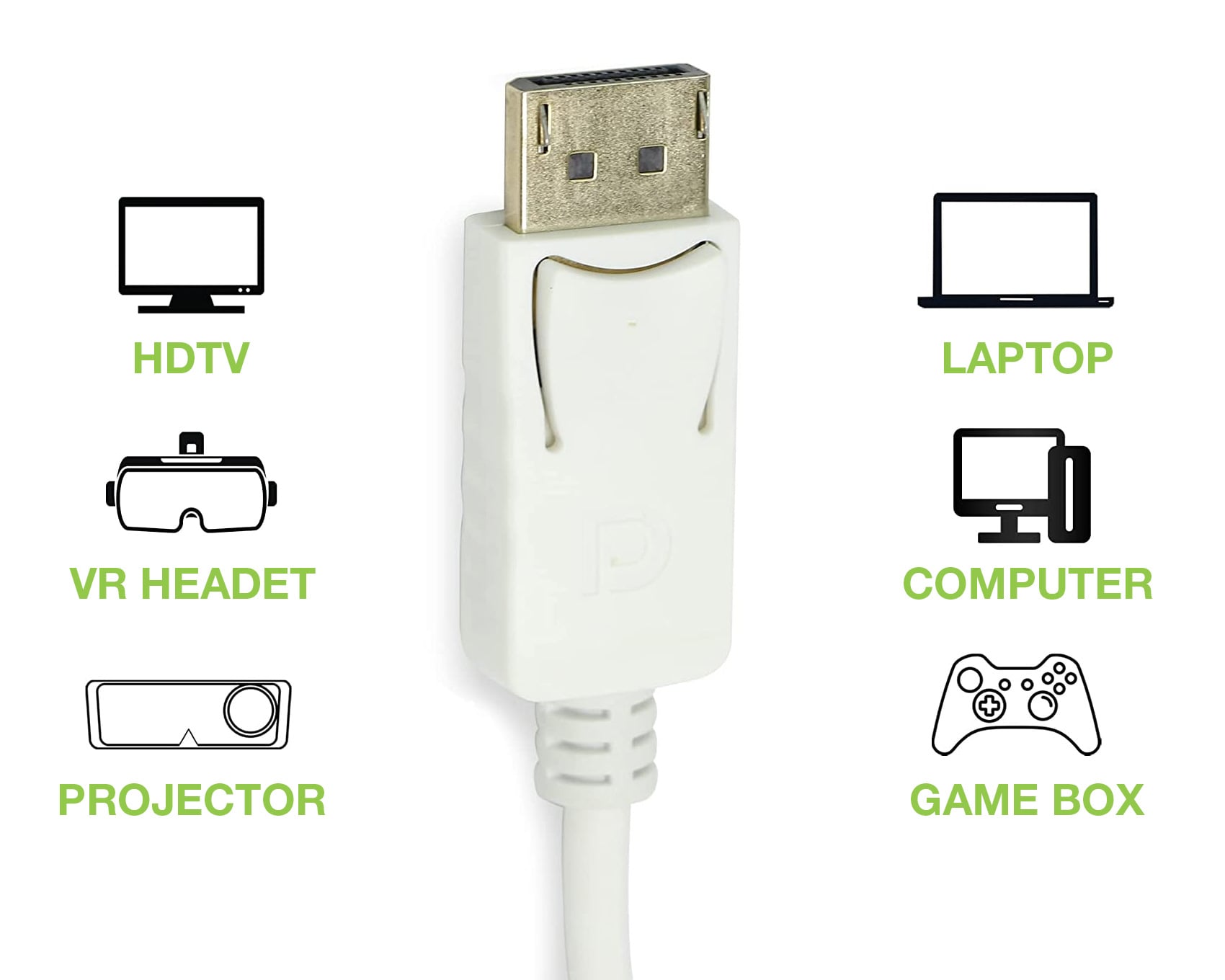 Adattatore Attivo DisplayPort 1.2 Maschio HDMI Femmina 4K 30Hz 15cm Bianco - Techly IADAP DP-HDMIF2