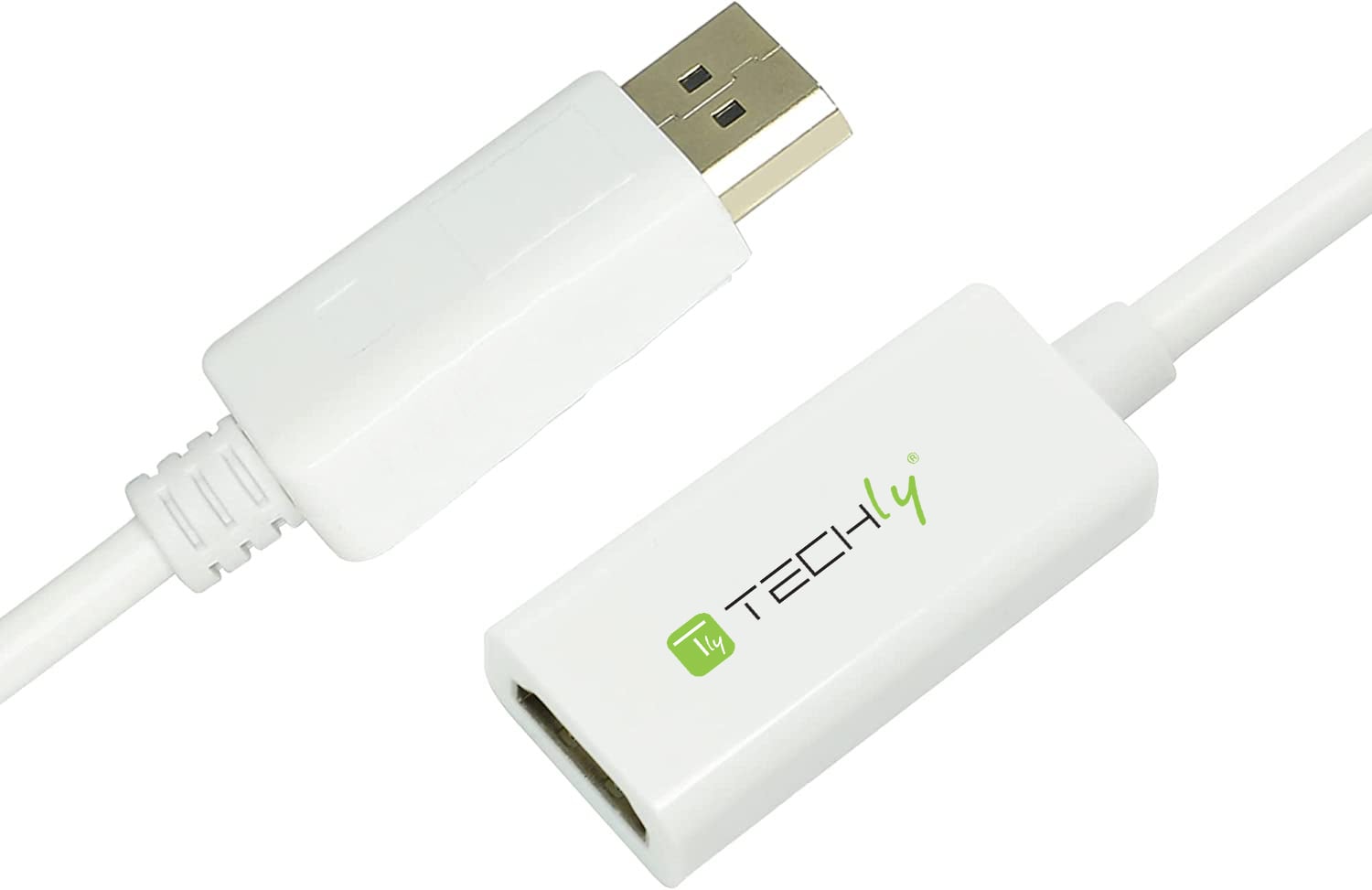 Adattatore Attivo DisplayPort 1.2 Maschio HDMI Femmina 4K 30Hz 15cm Bianco - Techly IADAP DP-HDMIF2