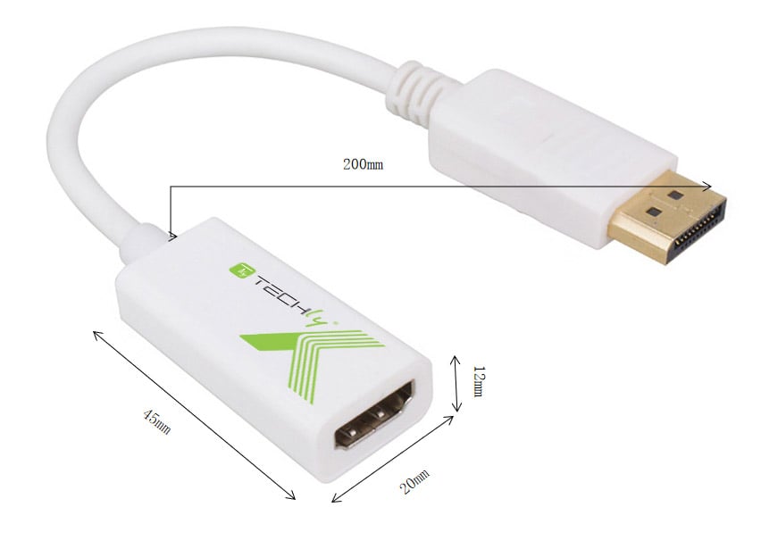 Adattatore Passivo DisplayPort Maschio a HDMI Femmina Full HD - Techly IADAP DP-HDMIFP