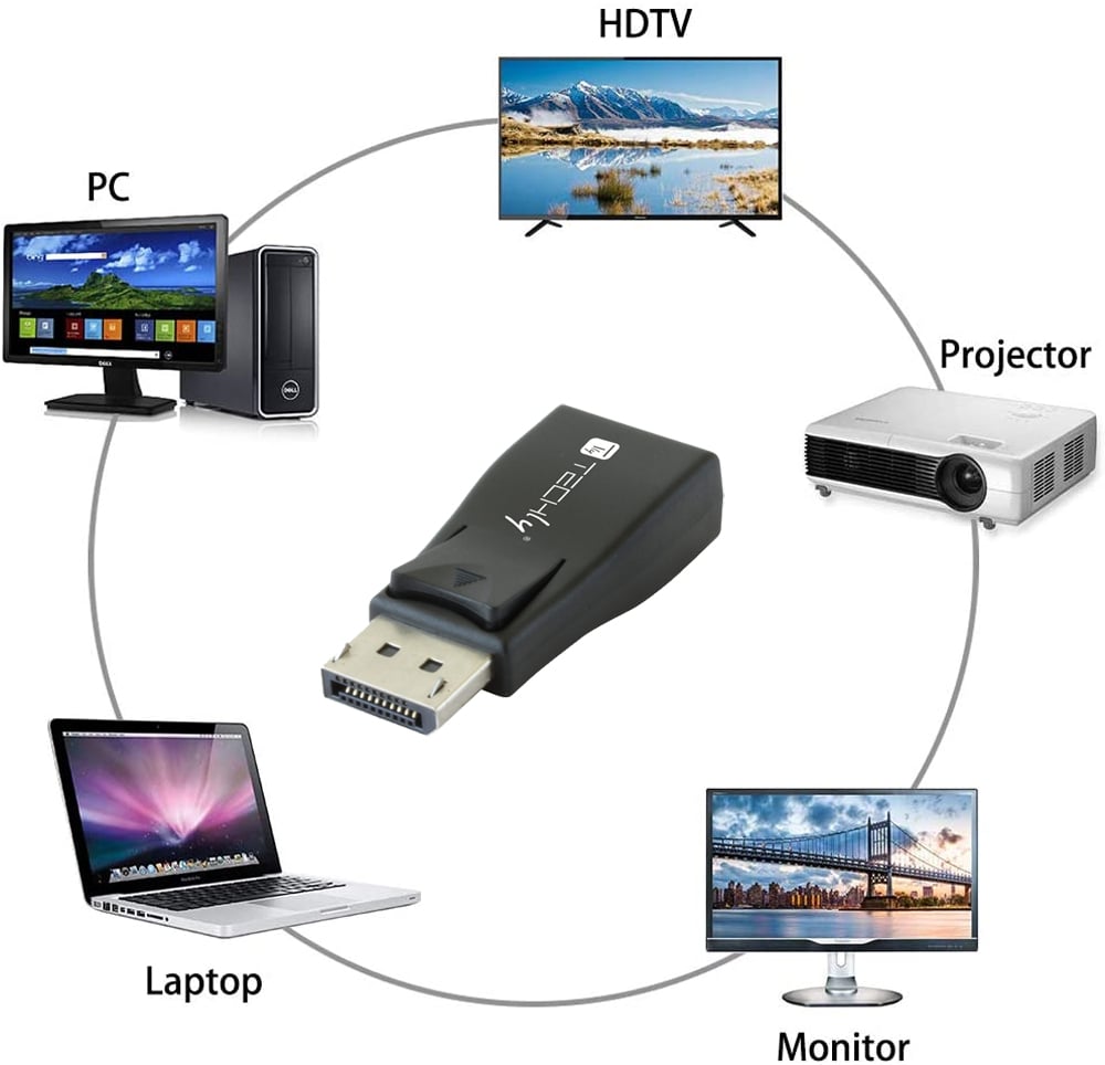 Convertitore DisplayPort v.1.2m a VGA F compatto - Techly IADAP DSP-230T
