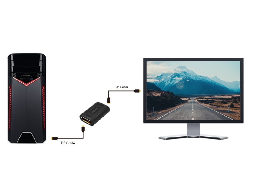 Extender ripetitore DisplayPort DP F a DP F UHD 8K@60Hz nero - Logilink IADAP DSP-F/F