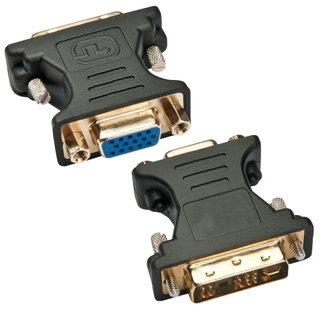 DVI-A Male to VGA Female Video Adapter Black - Techly IADAP DVI-8600T