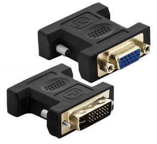 DVI-I Male to VGA Female Video Adapter Black - Techly IADAP DVI-8700T