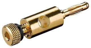 Banana Plug with Screw Connection Gold Plated, Black - Goobay IADAP GOLD-B
