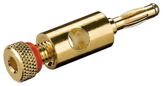Banana Plug with Screw Connection Gold Plated, Red - Goobay IADAP GOLD-R