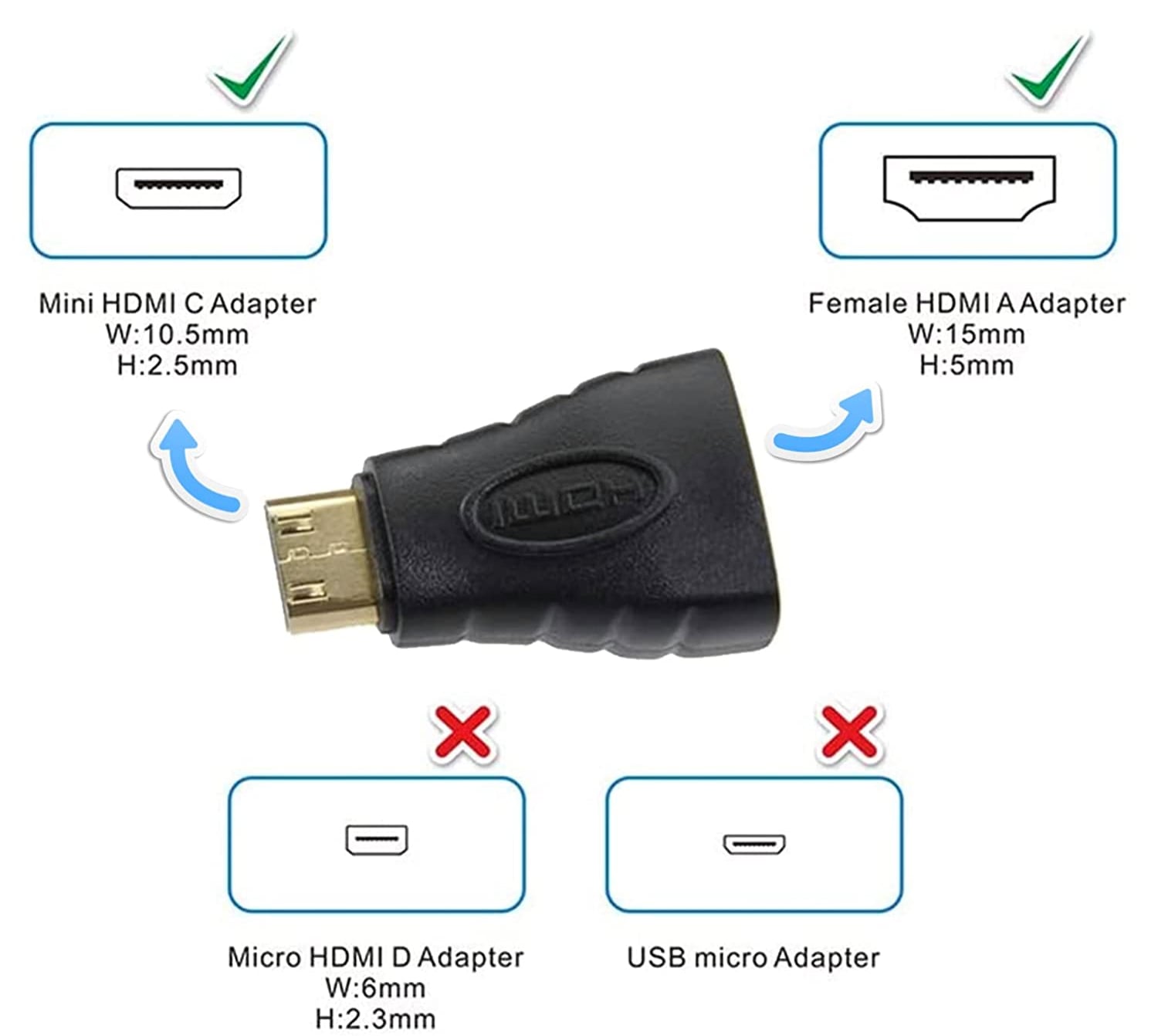 Adatattore da Mini HDMI Maschio a HDMI Femmina - Techly IADAP HDMI-MC