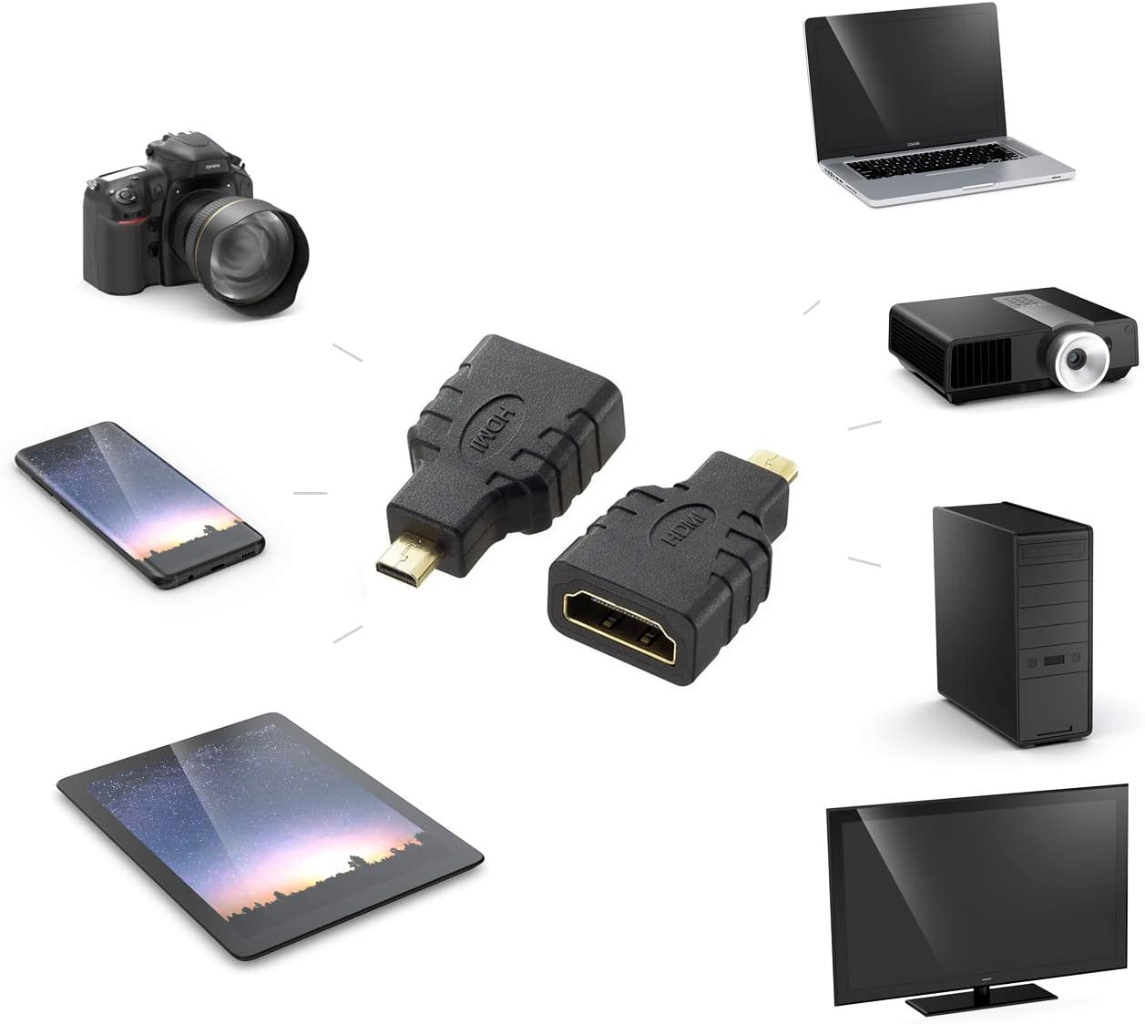 Adattatore HDMI Femmina a Micro HDMI Tipo D Maschio - Techly IADAP HDMI-MD