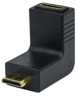 Adattatore HDMI Mini C Femmina a Mini C Maschio Angolato Nero - Manhattan IADAP HDMIMC-MF90