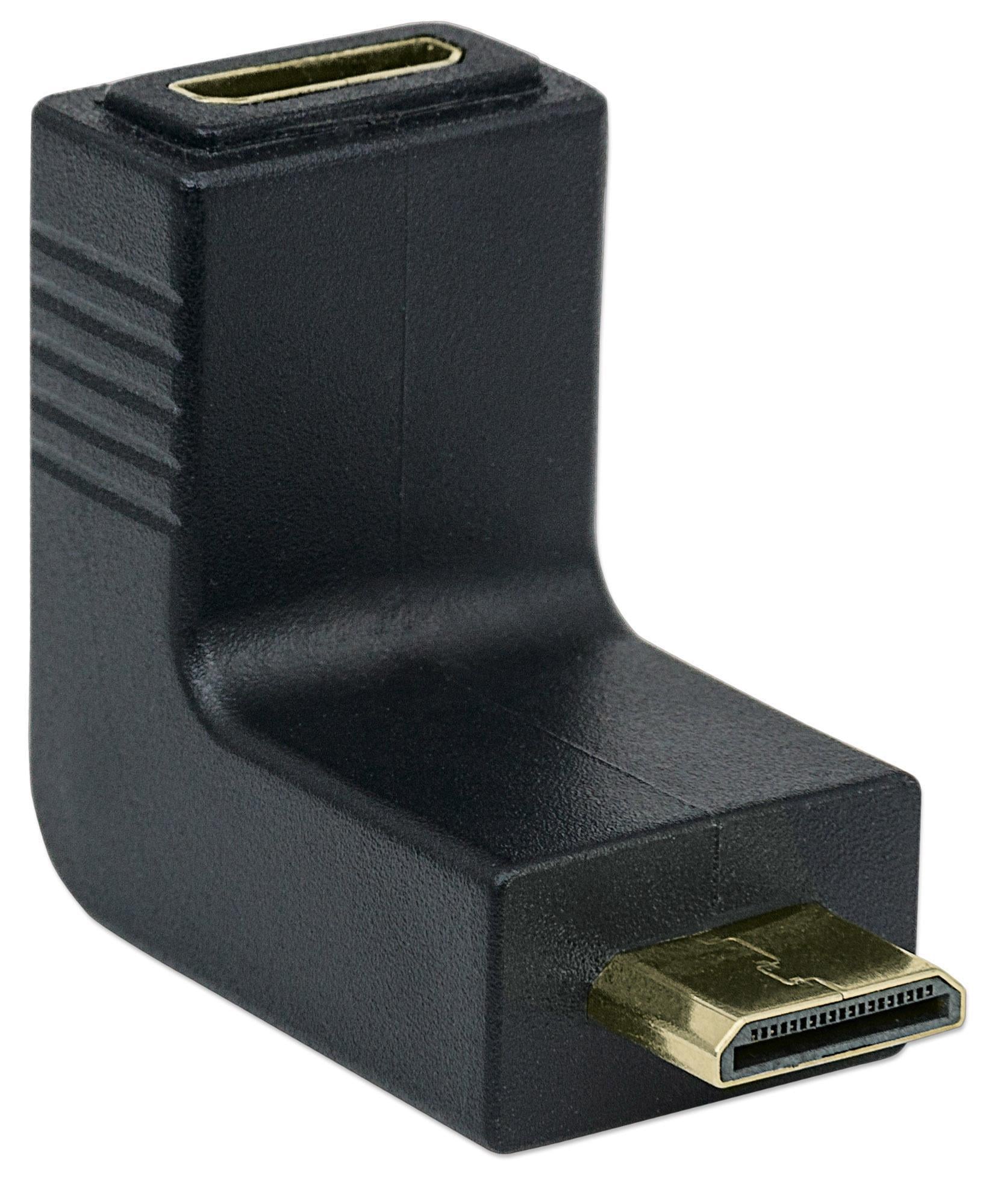 Adattatore HDMI Mini C Femmina a Mini C Maschio Angolato Nero - Manhattan IADAP HDMIMC-MF90
