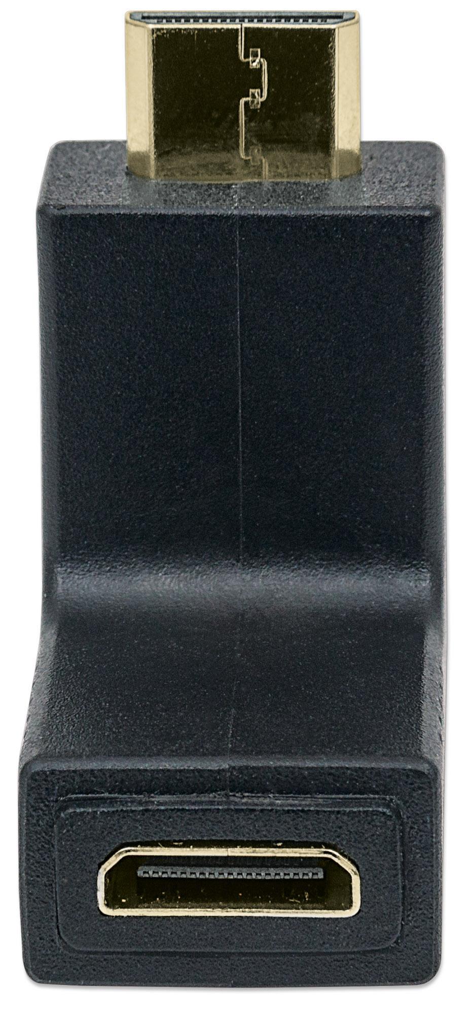 Adattatore HDMI Mini C Femmina a Mini C Maschio Angolato Nero - Manhattan IADAP HDMIMC-MF90