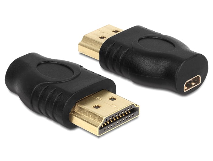 HDMI Micro-D Adapter Female to HDMI-A Male Black - Delock IADAP HDMIMD-HDMI