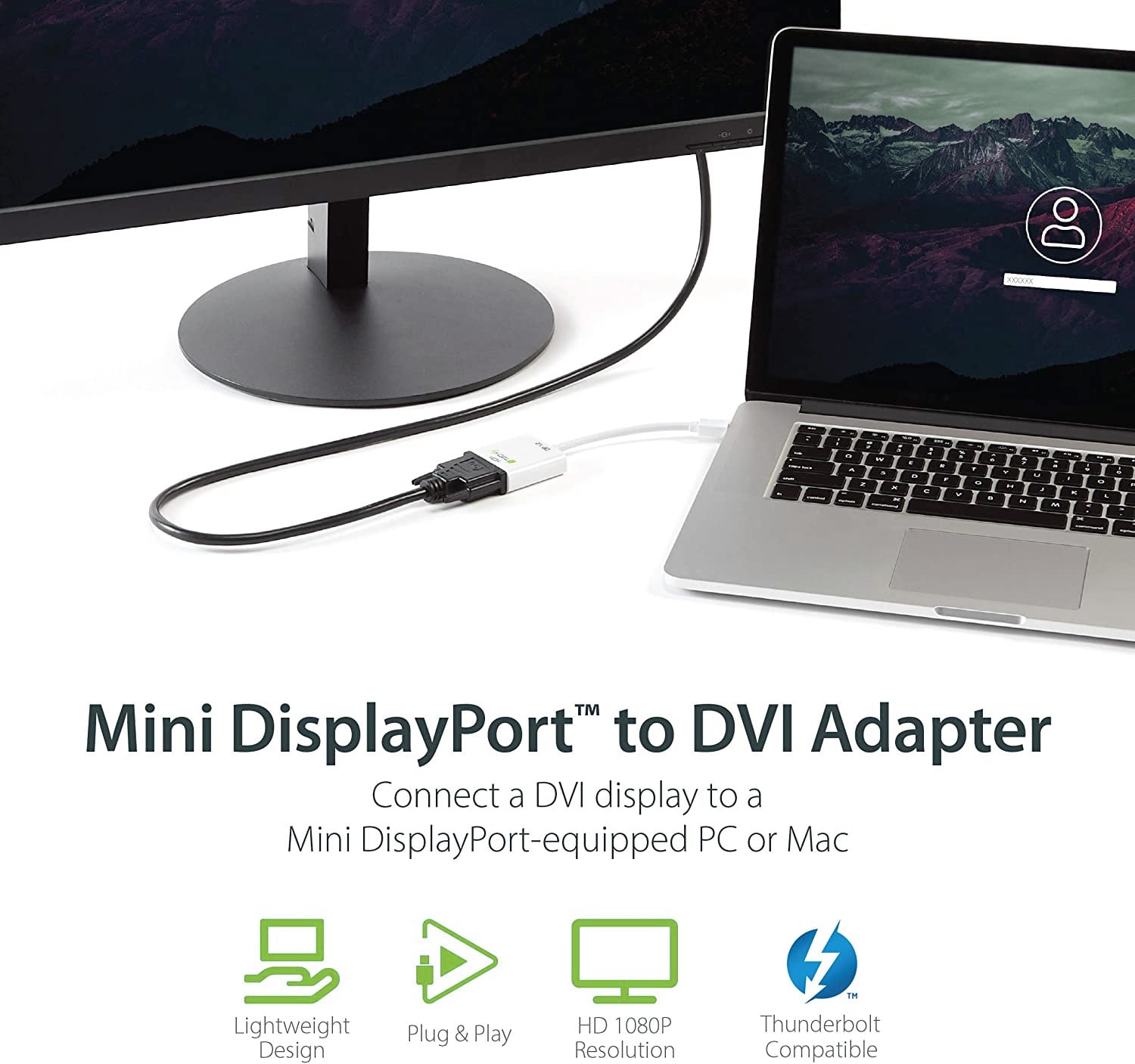 Adattatore Mini DisplayPort (Thunderbolt) 1.2 / DVI 15cm Bianco - Techly IADAP MDP-DVIF12