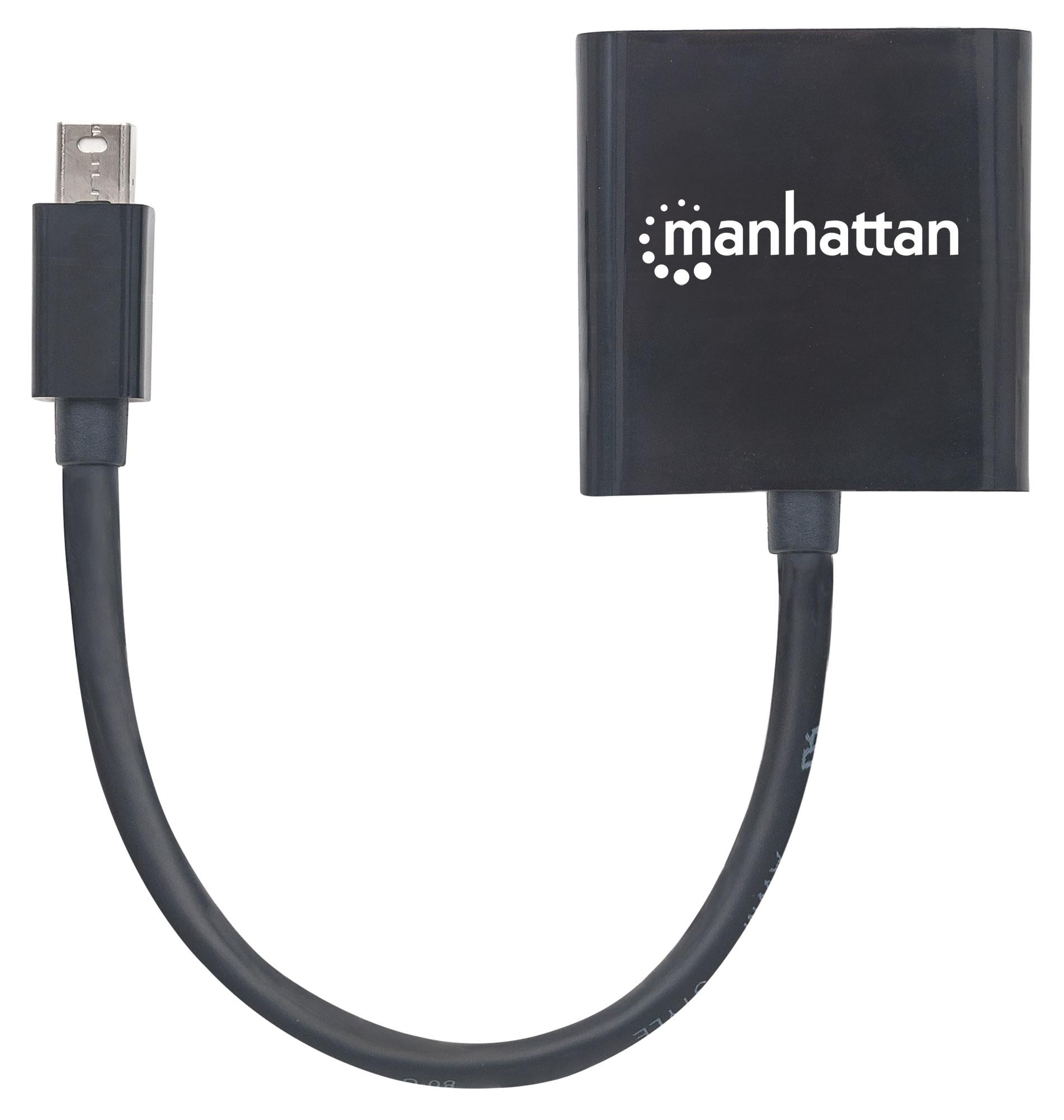 Convertitore Attivo MiniDP M a DVI F 15 cm 4K Nero - Manhattan IADAP MDP-DVIF12M