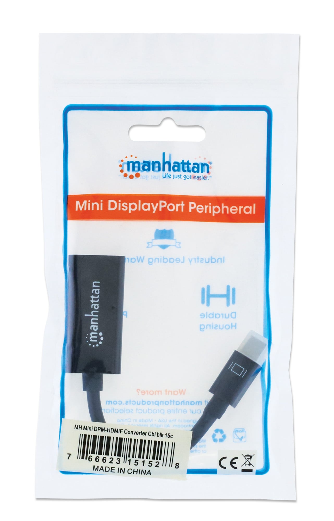 Adattatore Mini DisplayPort a HDMI Passivo Nero - Manhattan IADAP MDP-HDMIF12M