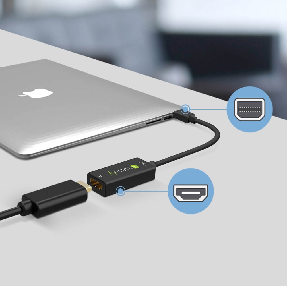 Adattatore Mini DisplayPort (Thunderbolt) 1.4 / HDMI 8K Attivo nero - Techly IADAP MDP-HDMIF8K