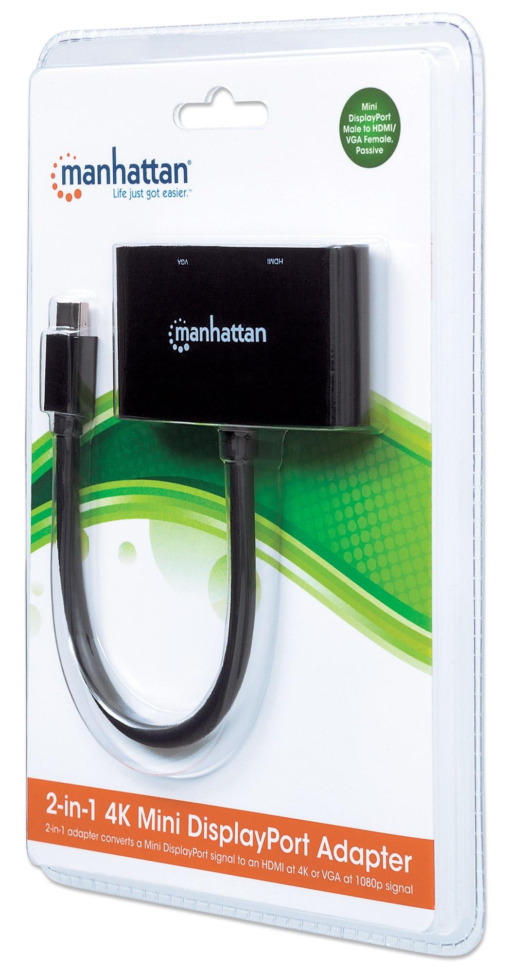 Adattatore Mini DisplayPort 2-in-1 4K HDMI VGA - Manhattan IADAP MDP-VGAHDMI