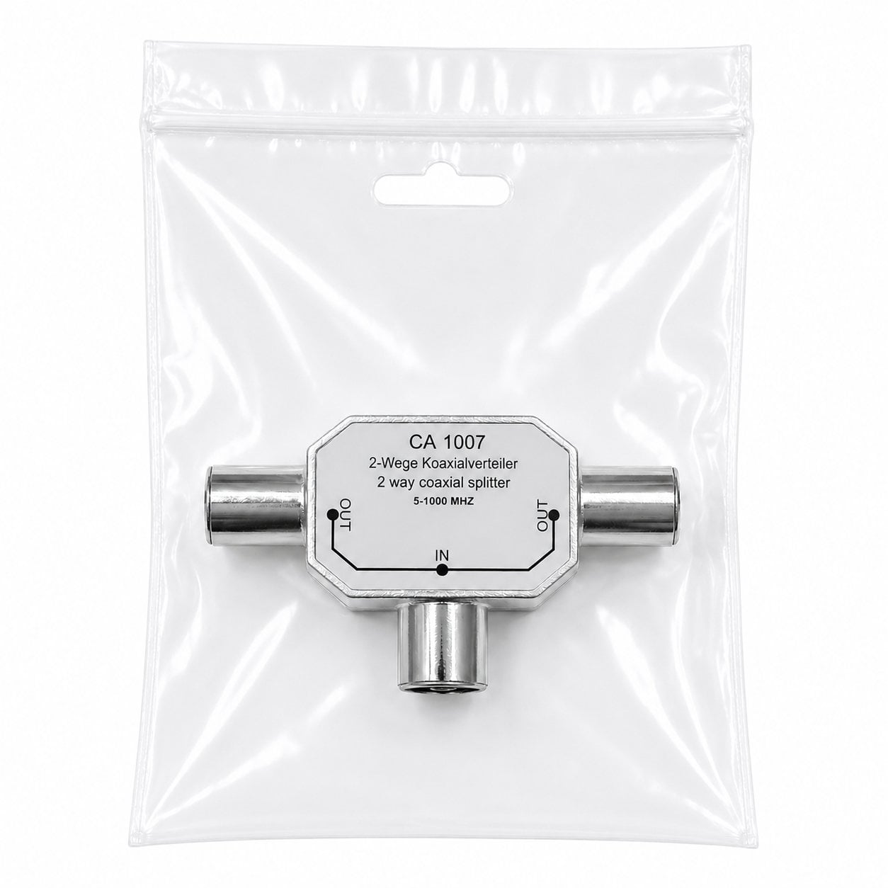 Sdoppiatore per Antenna TV 2 Maschio/Femmina 9.5 mm - Goobay IADAP SAT-008